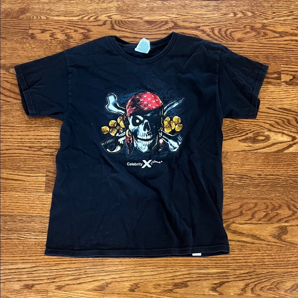 Black Pirate Skull Kids T-Shirt